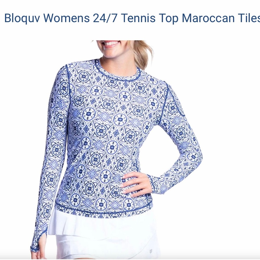 Jantzen Bloquv long sleeve Moroccan Print Top